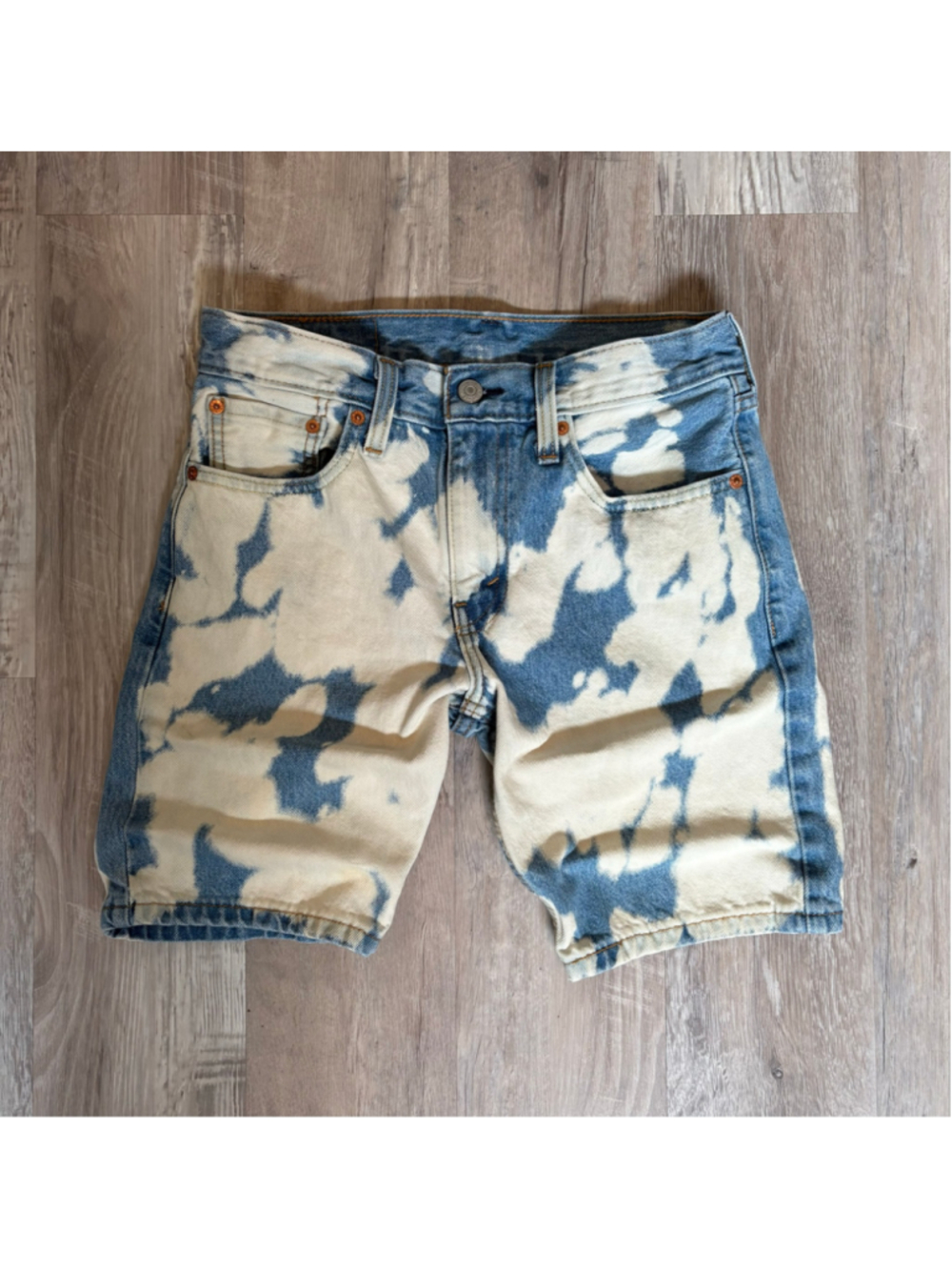 Levi's Men's 412 Slim Fit Bleach Dye Denim Shorts 29 Jorts